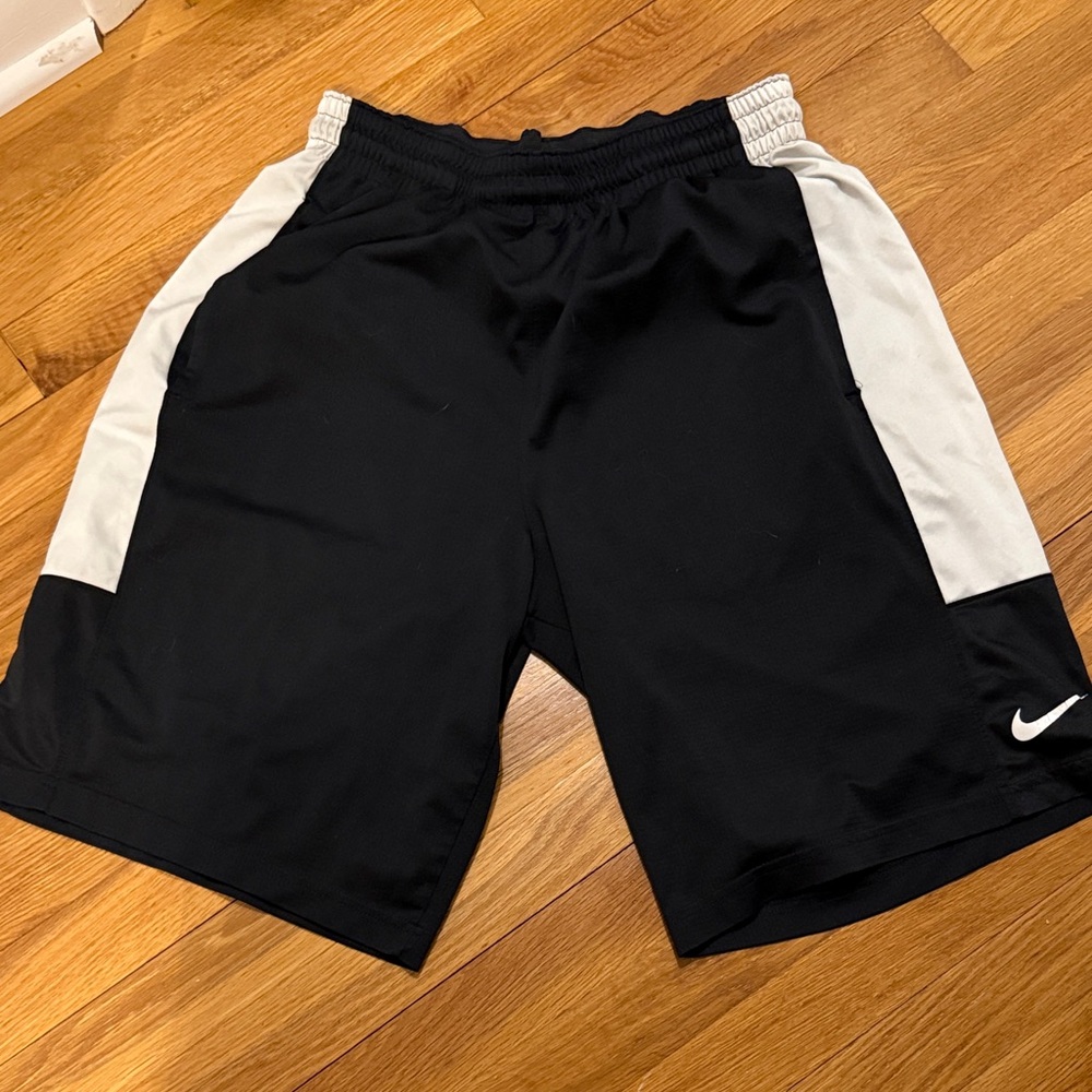 Nike Men's Athletic Shorts in Black with White Panels